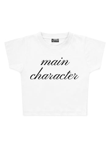 Main Character Baskılı Crop Baby Tee