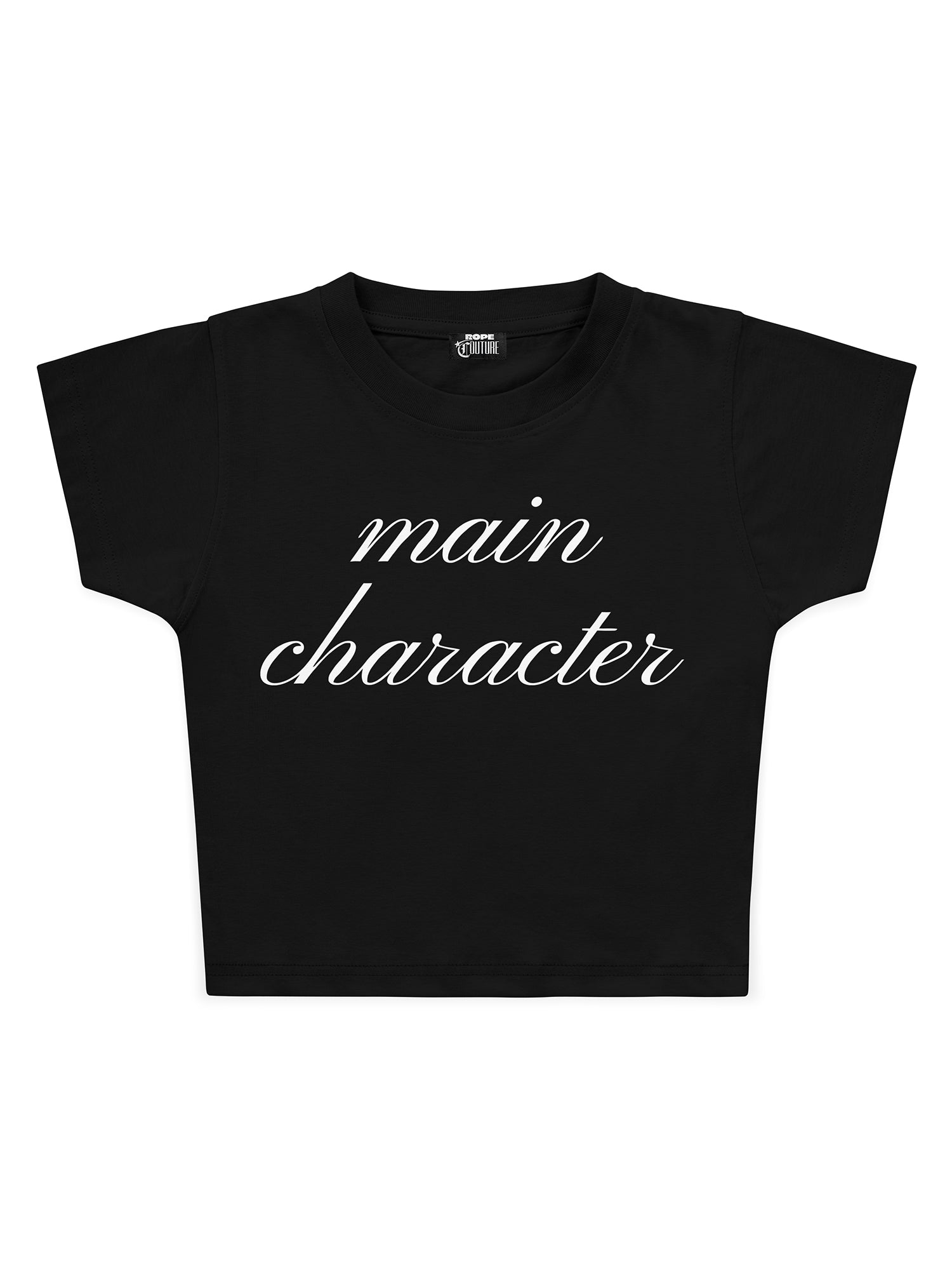 Main Character Baskılı Crop Baby Tee
